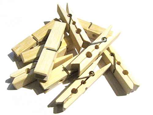 Holzklammern Wscheklammern Bambus, 60x12x12mm, 10 Stck